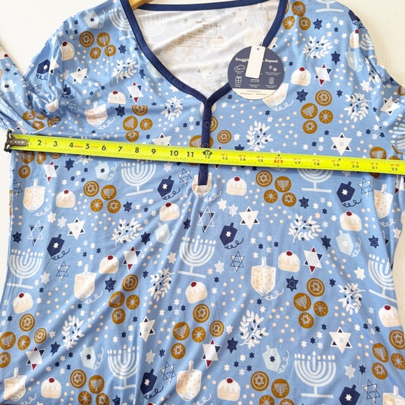 Little Sleepies Hannukkah Lights Pajama Top NWT XXL - Picture 7 of 8